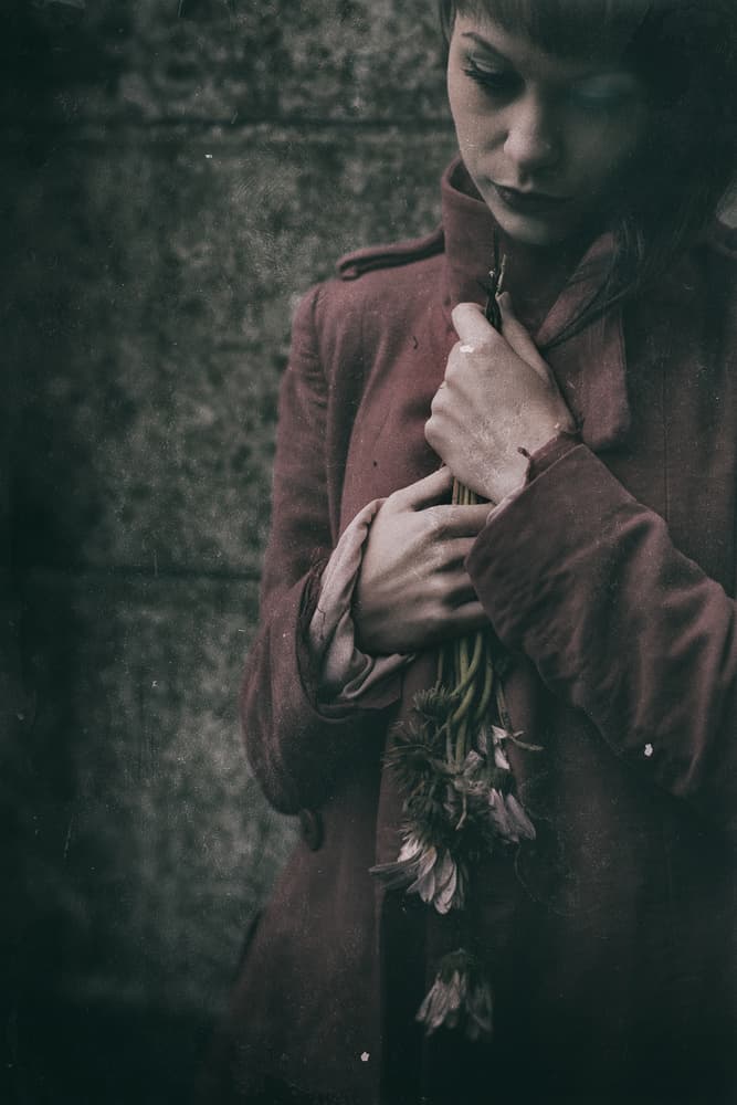 Pensive Woman with Flowers by Jacob Tuinenga — canvas wall art