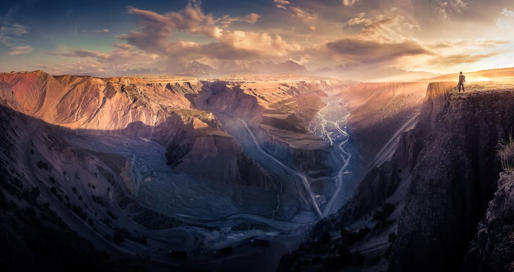 Golden Canyon Vista by qiye — canvas wall art