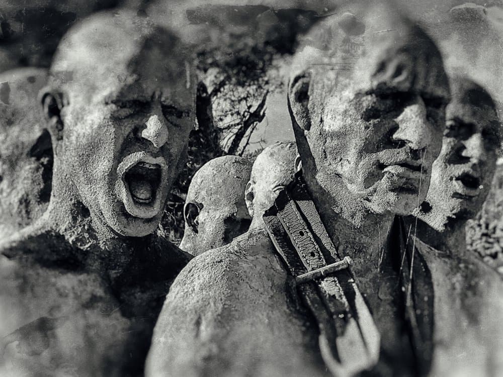 Screaming Stone Figures by Jean-Louis VIRETTI — canvas wall art