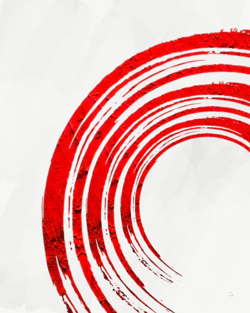 Crimson Zen Circle by Sannel Larson — canvas wall art