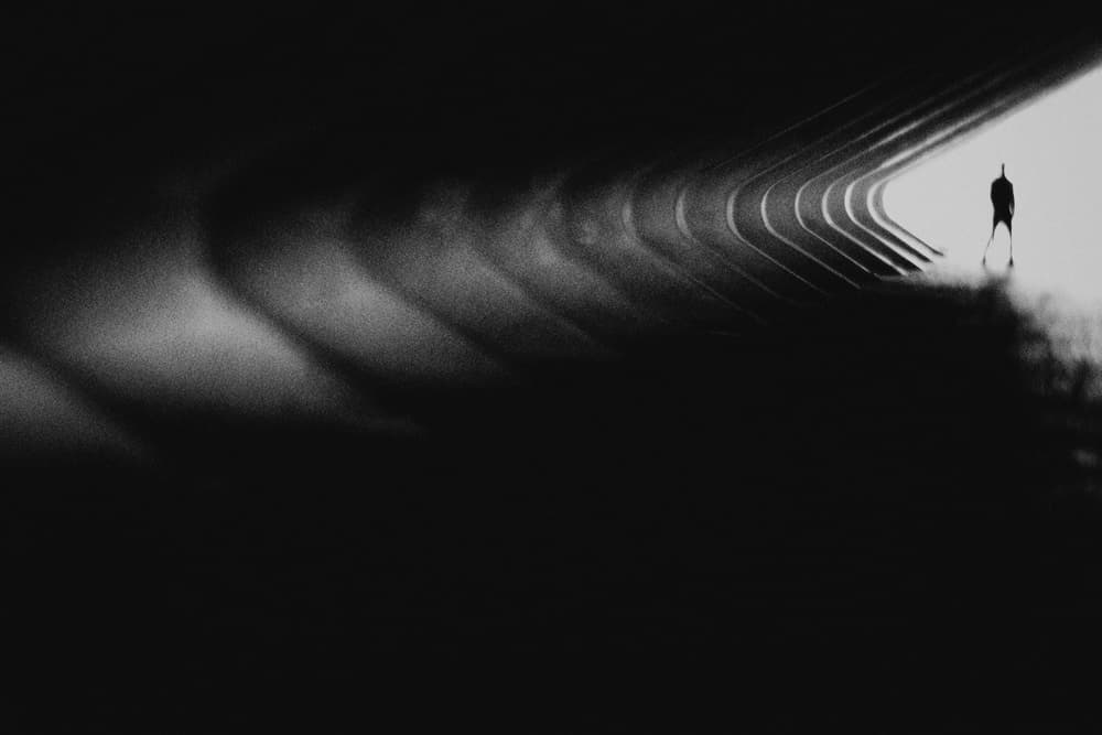 Solitary Man Tunnel Light by Rui Correia — canvas wall art