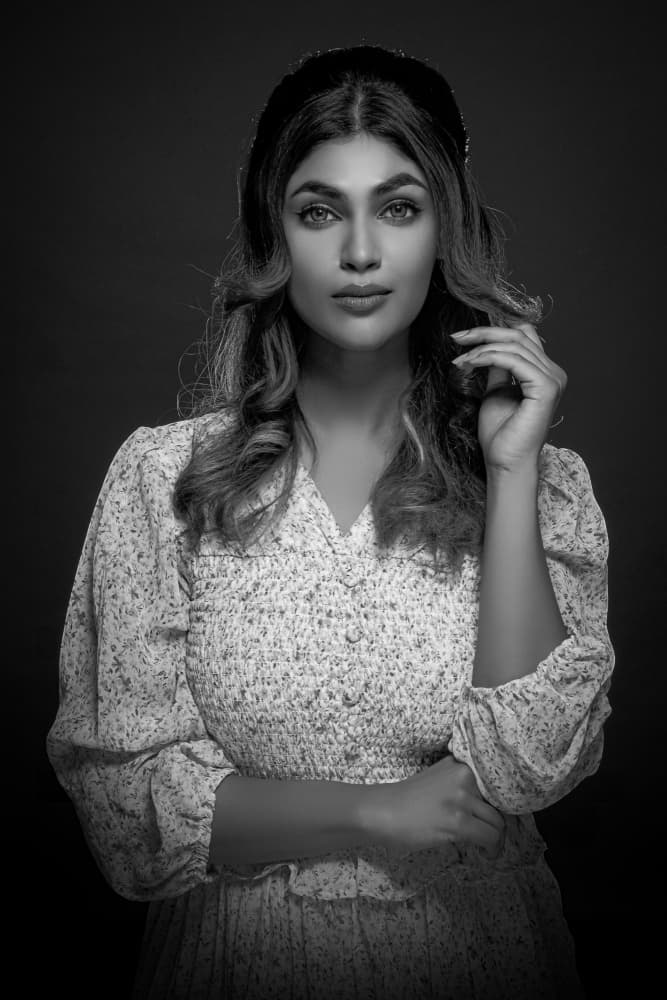 Elegant Studio Portrait by PARTHA BHATTACHARYYA — canvas wall art