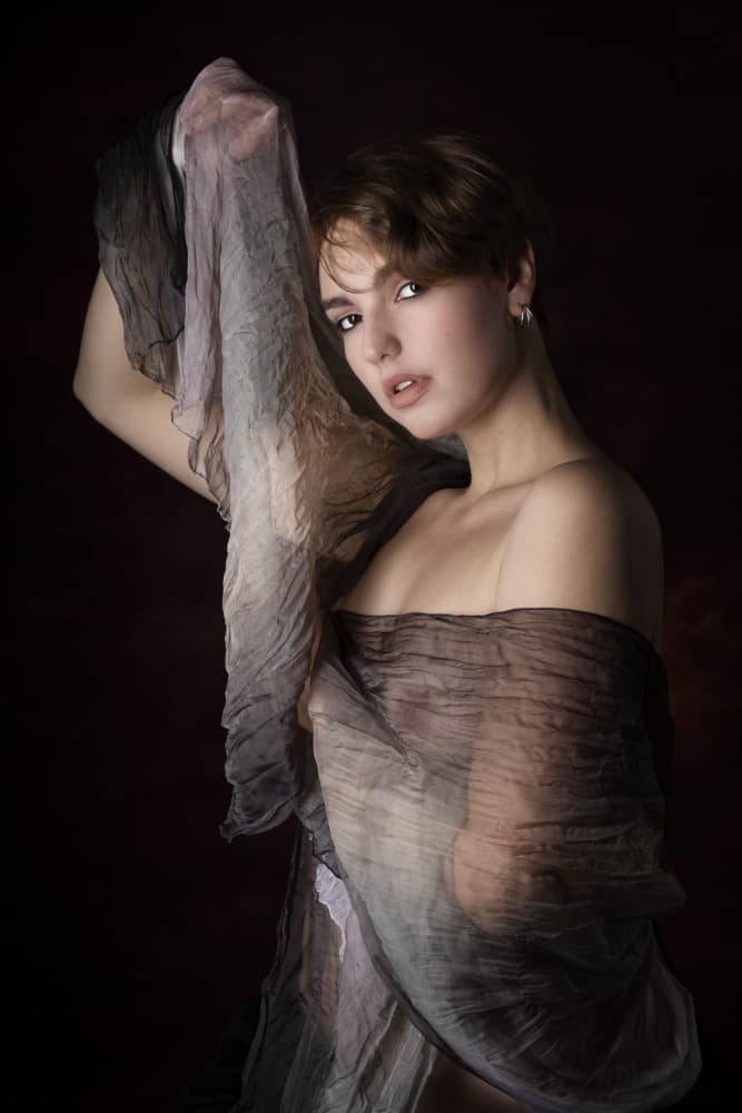Woman Draped in Fabric by Jan Slotboom — canvas wall art