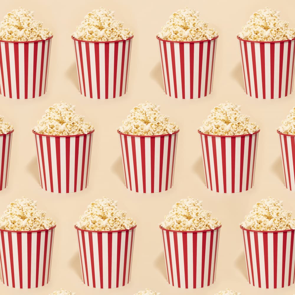 Movie Night Popcorn by Julia Ramiro — canvas wall art