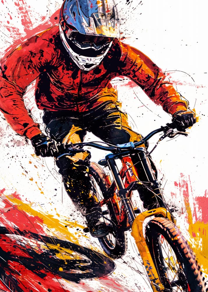 Extreme Mountain Biking by Justyna Jaszke — canvas wall art