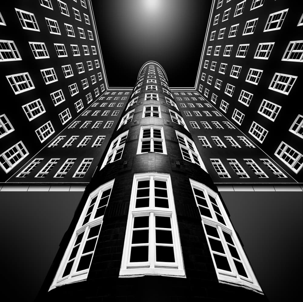 Curved Building Perspective by jordiegeatorrent — canvas wall art