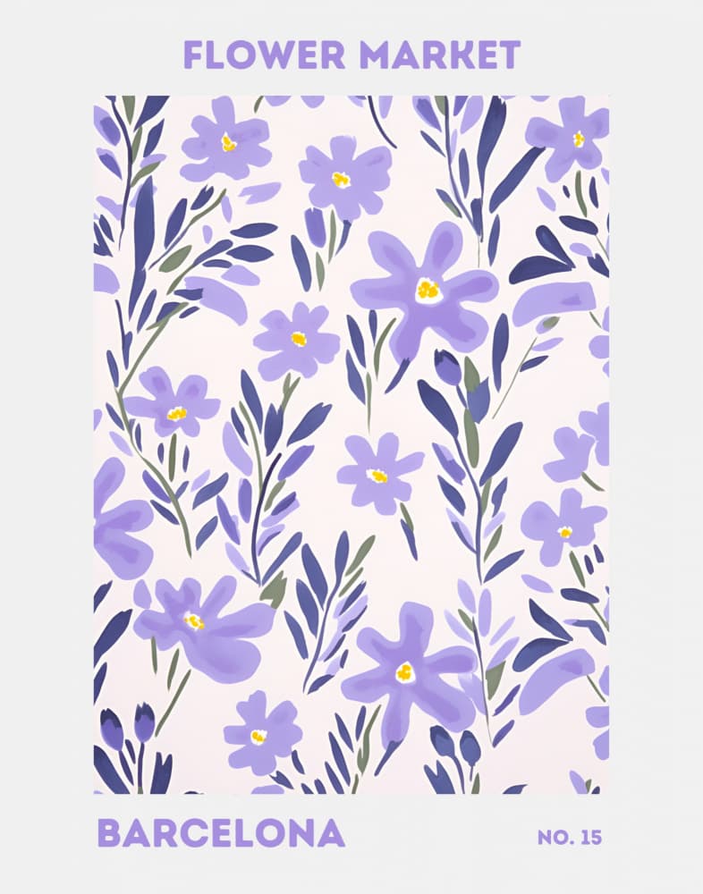 Barcelona Floral Market by Jolly and Dash — canvas wall art