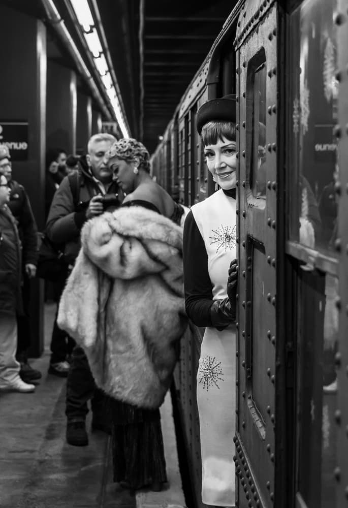 Vintage Subway Smile by Tong Zhang — canvas wall art
