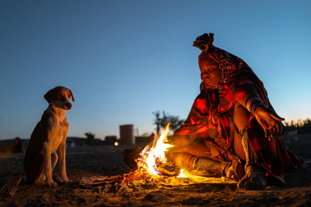 Evening Campfire Companions by UU — canvas wall art