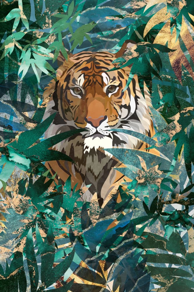 Emerald Jungle Tiger by Sarah Manovski — canvas wall art