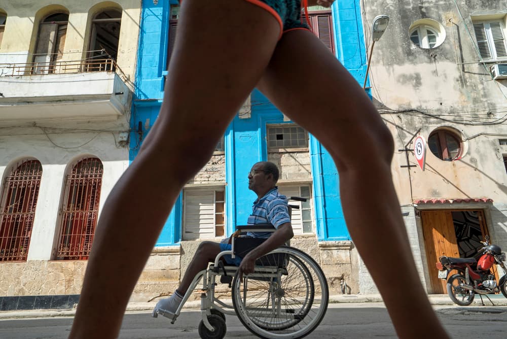 Legs Passing City Street by Adam Wong — canvas wall art