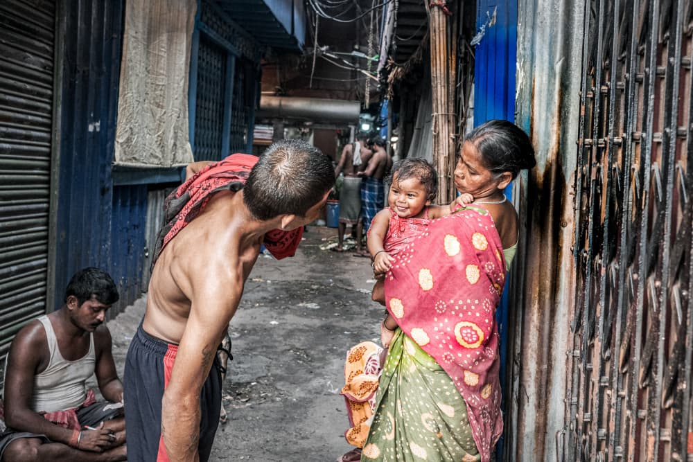 Happy Alleyway Family by Subhajit Das — canvas wall art