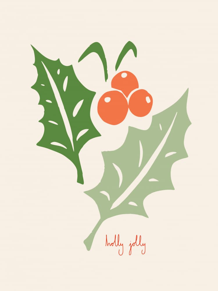 Holly Jolly Berries by Annick — canvas wall art