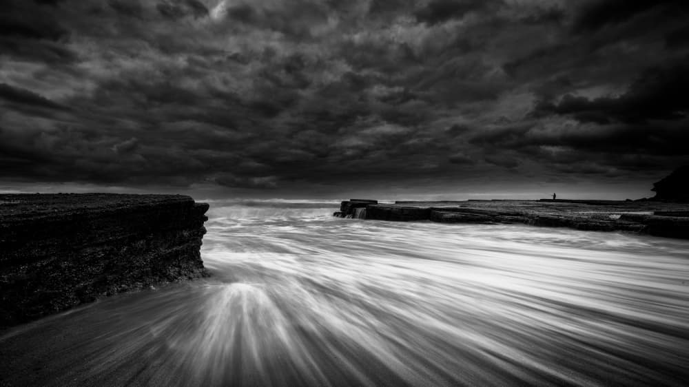Dark Coastal Flow by Ashley Sowter — canvas wall art