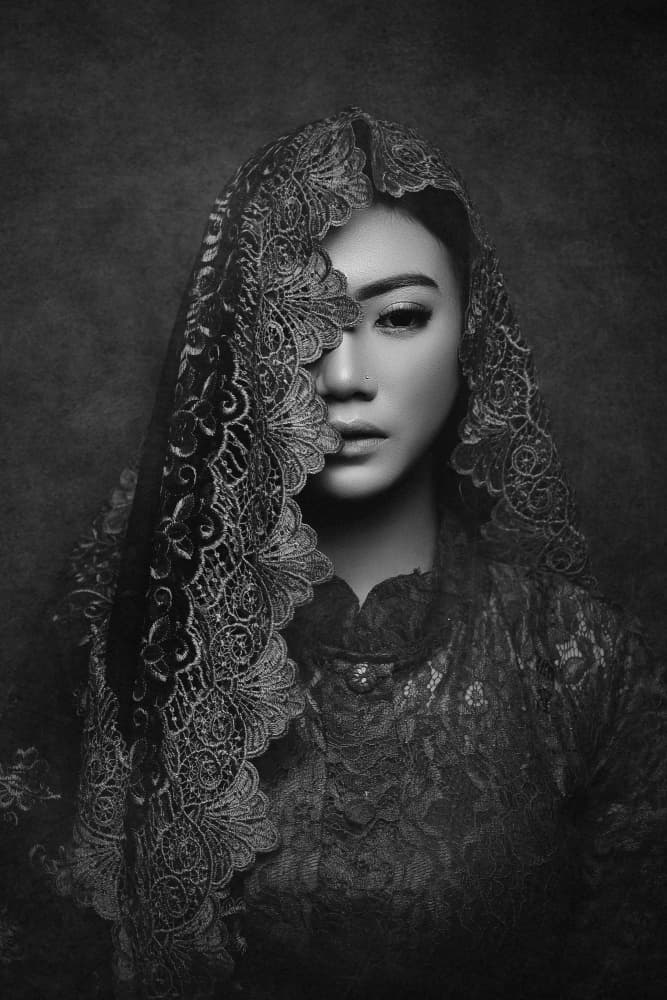 Elegant Veiled Beauty by Djayent Abdillah — canvas wall art