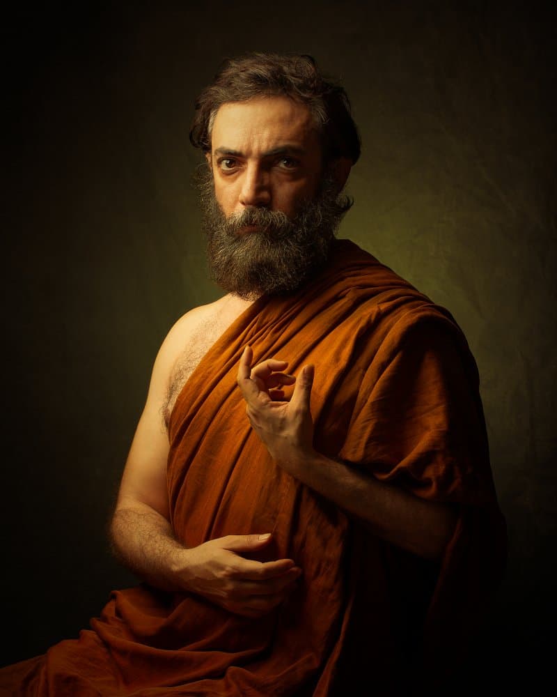 Contemplative Monk by Mehdi Mokhtari — canvas wall art