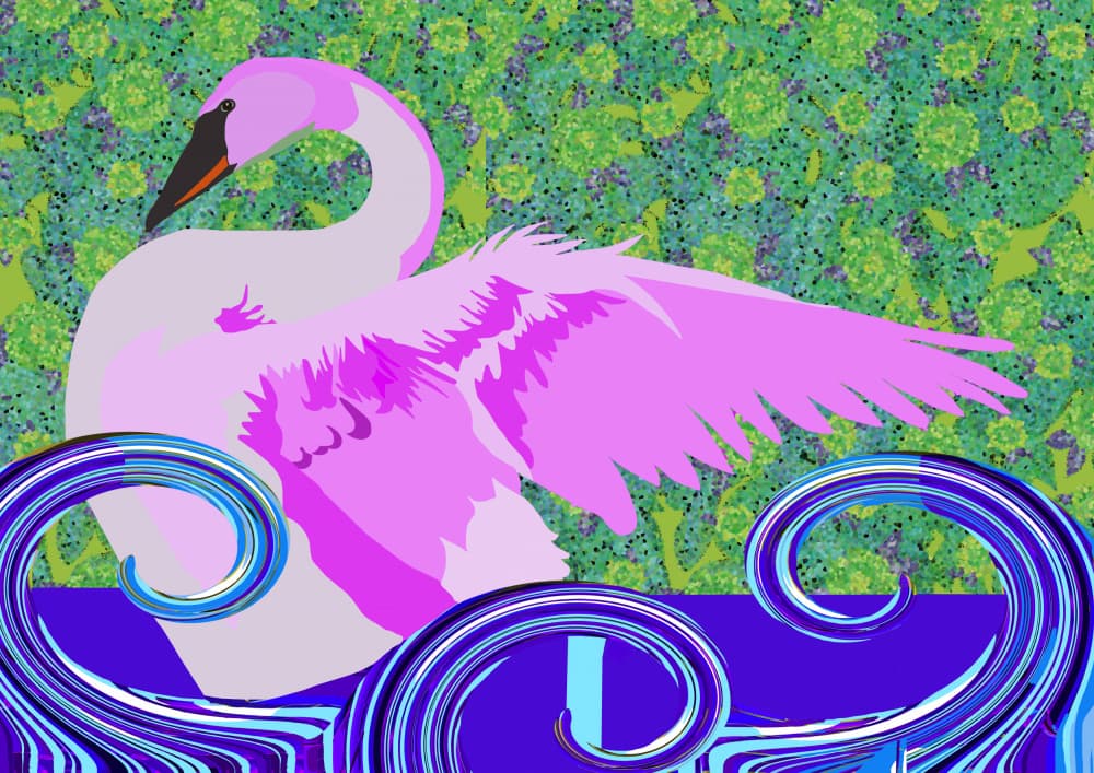 Elegant Pink Swan by Lynnda Rakos — canvas wall art