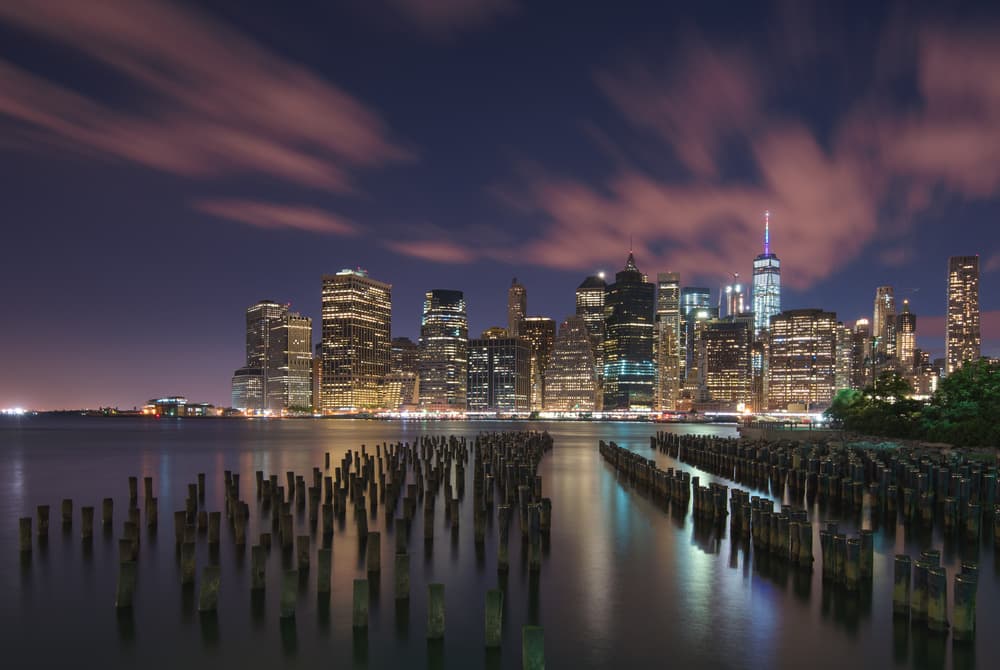 Manhattan Night Glow by 李从军 / Austin Li — canvas wall art