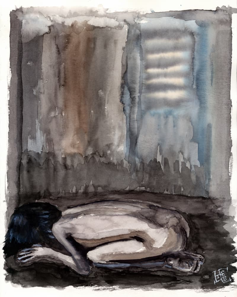 Curled In Despair by Tim Hoinkis — canvas wall art