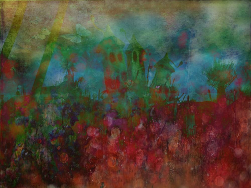 Vibrant Fantasy Garden by Delphine Devos — canvas wall art