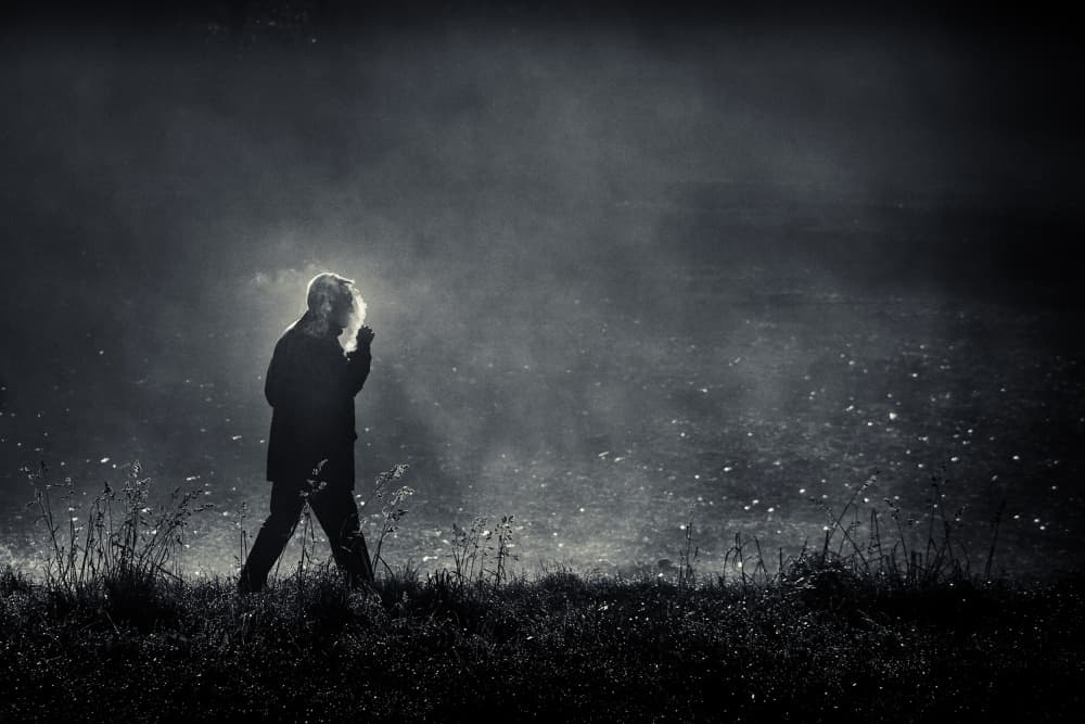 Lone Figure In Mist by Jaap van den Helm — canvas wall art