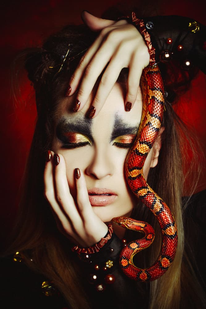 Red Snake Enchantress by Ruslan Bolgov — canvas wall art