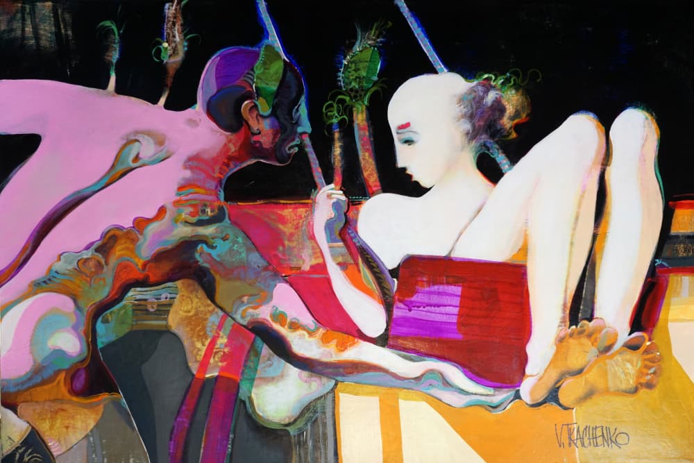 Mysterious Vibrant Figures by Victor Tkachenko — canvas wall art