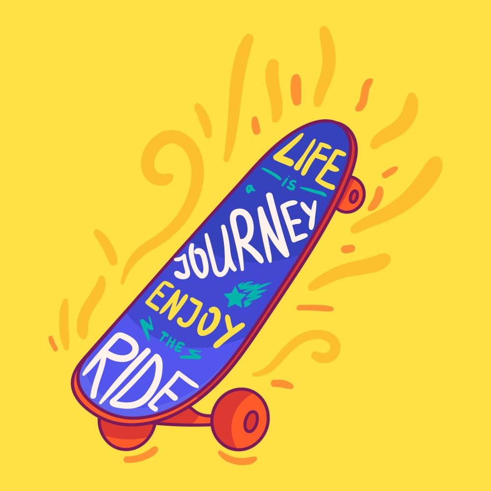 Life Journey Skateboard by Marika Barsrsind — canvas wall art