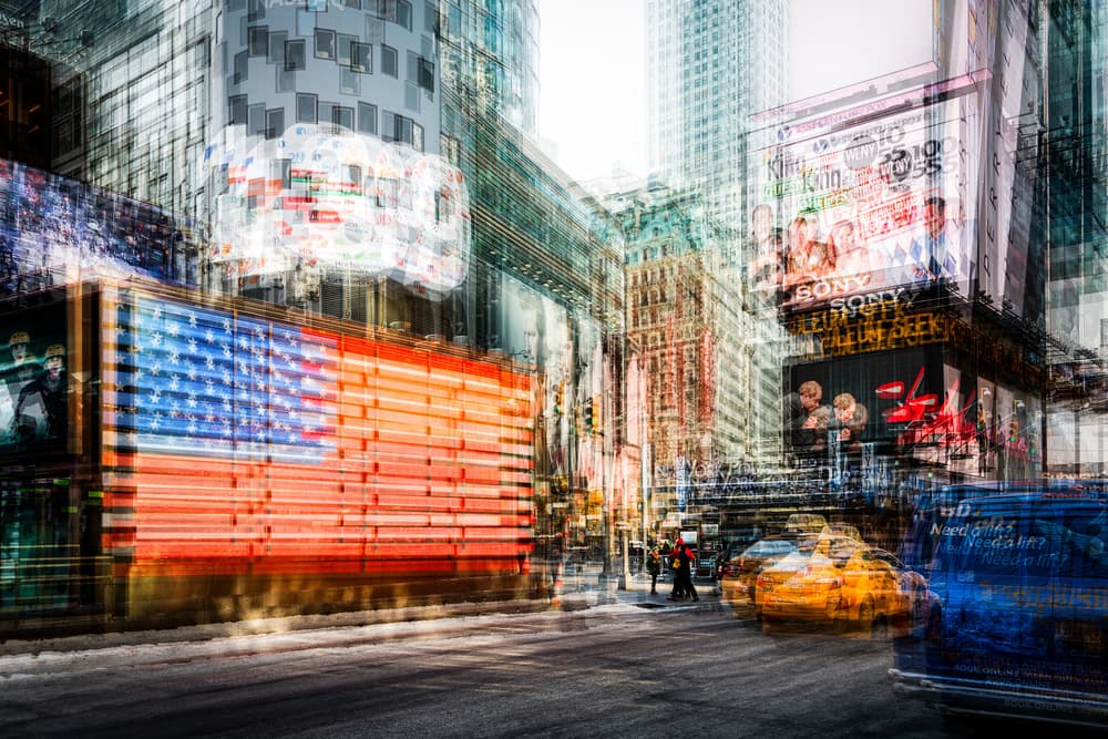 Vibrant City Blur by Peter Pfeiffer — canvas wall art