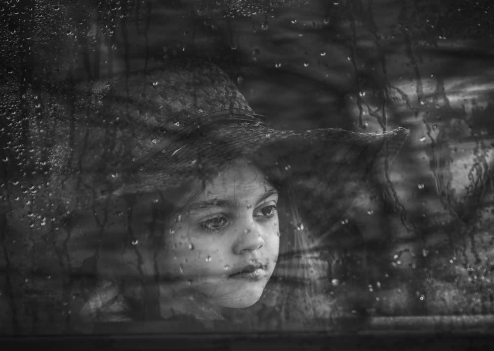 Girl By Rainy Window by Ummu Nisan Kandilcioglu — canvas wall art