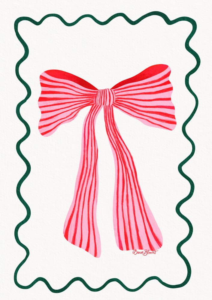 Festive Pink Striped Bow