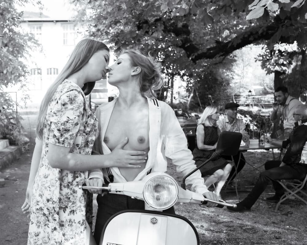 Summer Scooter Kiss by Christian Kurz — canvas wall art