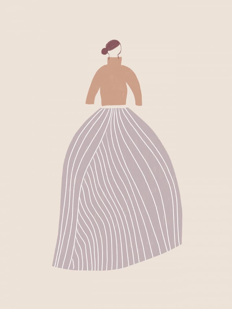 Elegant Striped Woman by Menina Lisboa — canvas wall art