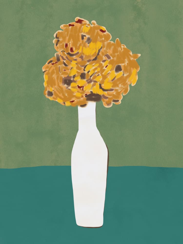 Vibrant Yellow Flowers by Little Dean — canvas wall art