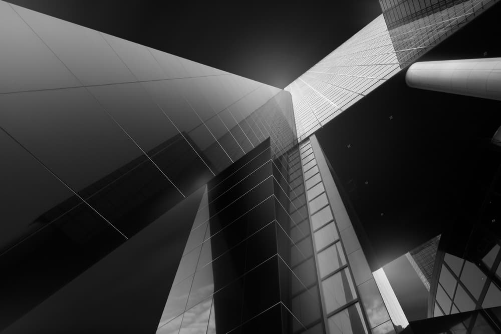 Modern City Geometry by Juan Pablo de Miguel — canvas wall art