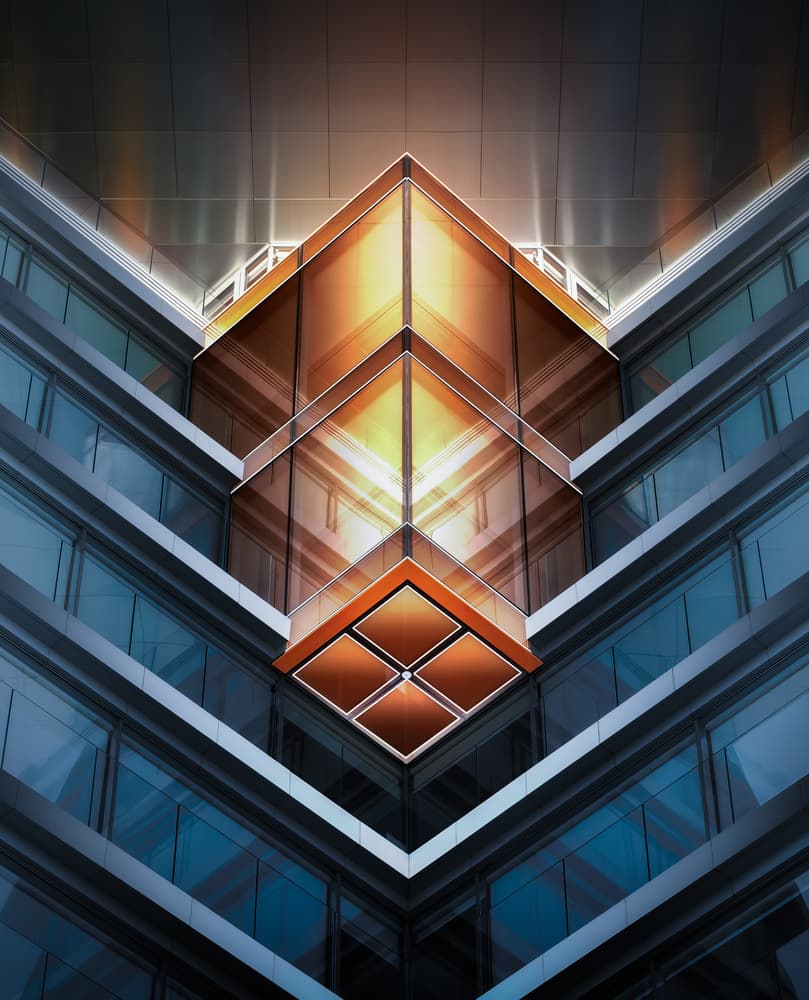 Geometric Urban Glow by Juan López Ruiz — canvas wall art