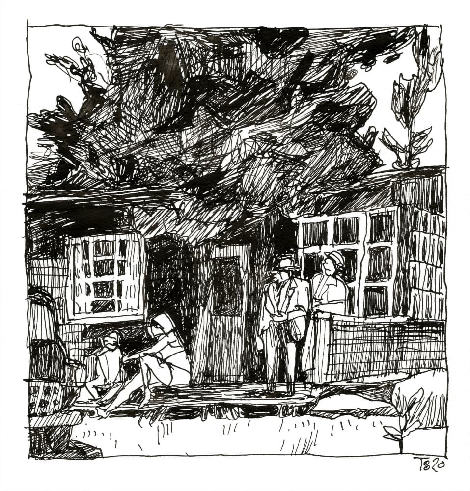 Vintage Porch Scene by Tore Bahnson — canvas wall art