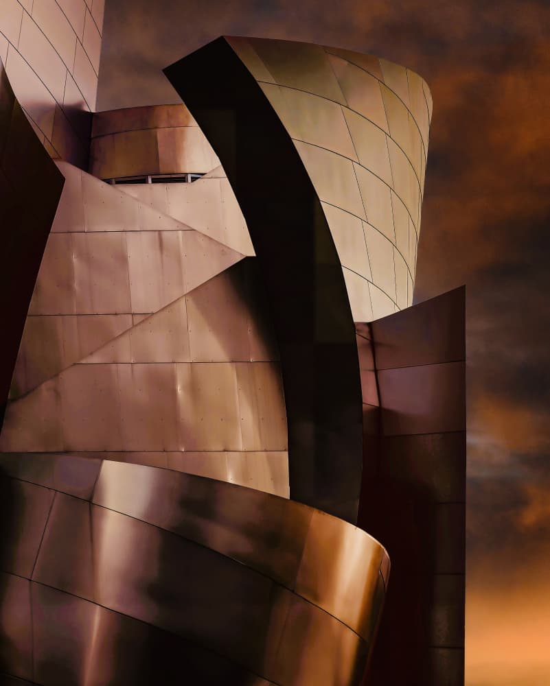 Curved Metallic Architecture by Arnon Orbach — canvas wall art