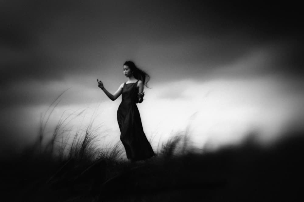 Pensive Woman Field by Hengki Lee — canvas wall art