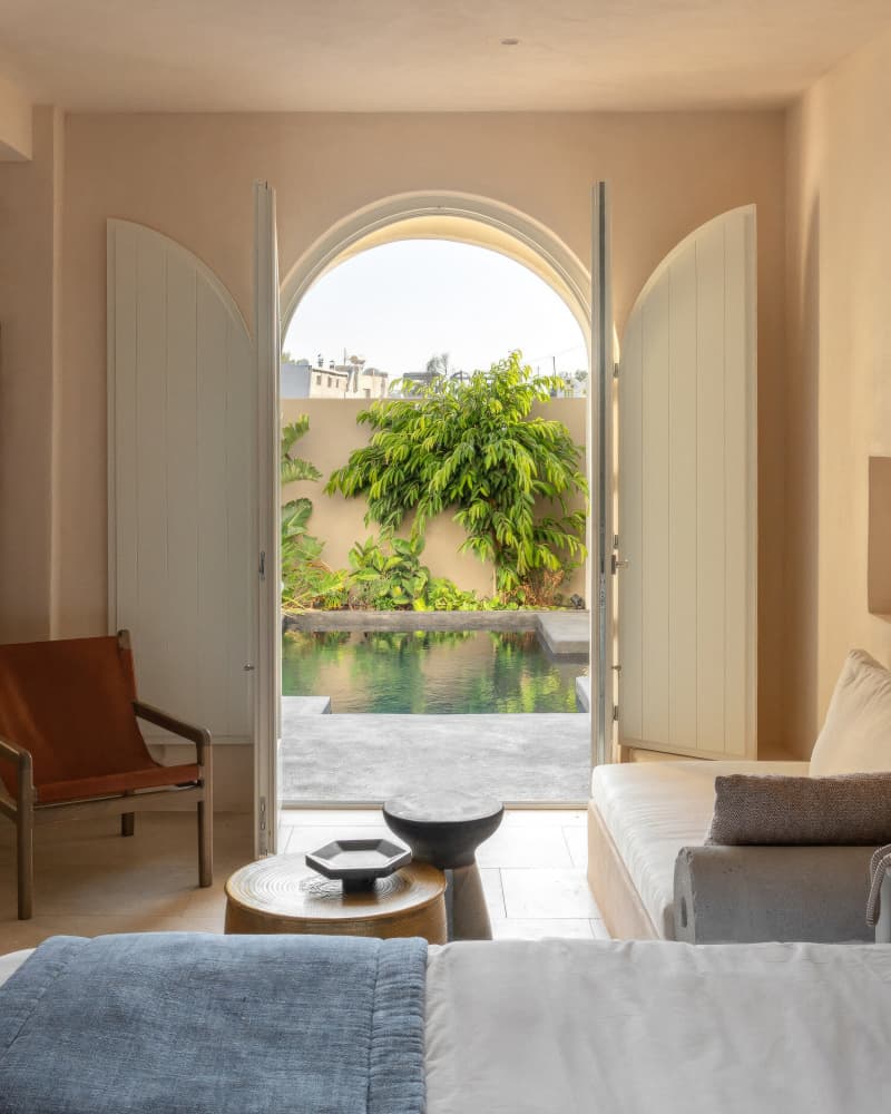 Peaceful Poolside Retreat by Minorstep — canvas wall art