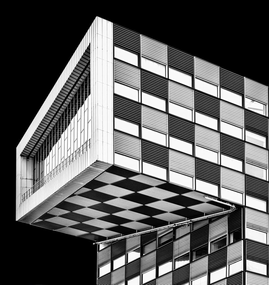 Modern Geometric Building by Marianne Wogeck — canvas wall art