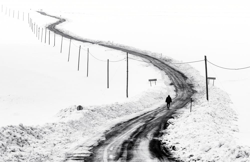 Long Winter Journey by durmusceylan — canvas wall art
