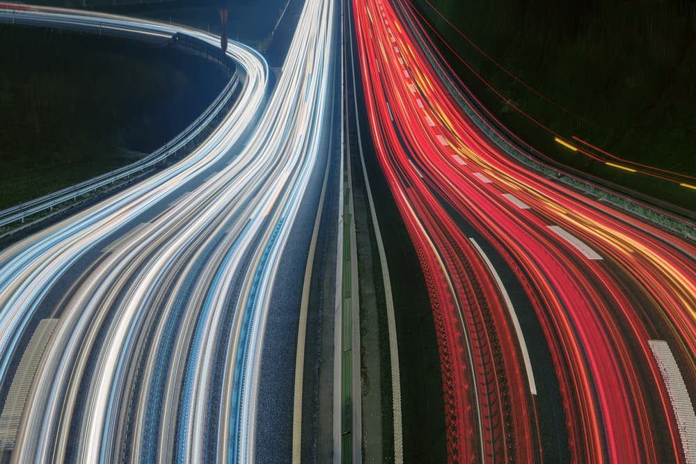 Dynamic Highway Lights by Andrea Comari — canvas wall art