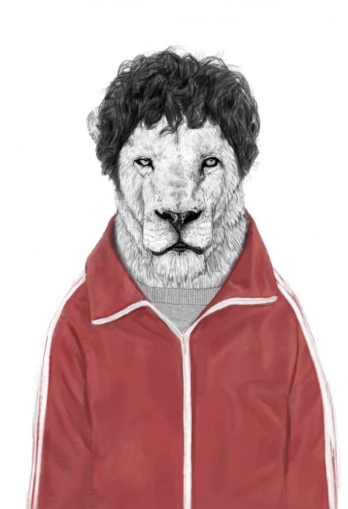 Stylish Lion Track Jacket by Balazs Solti — canvas wall art