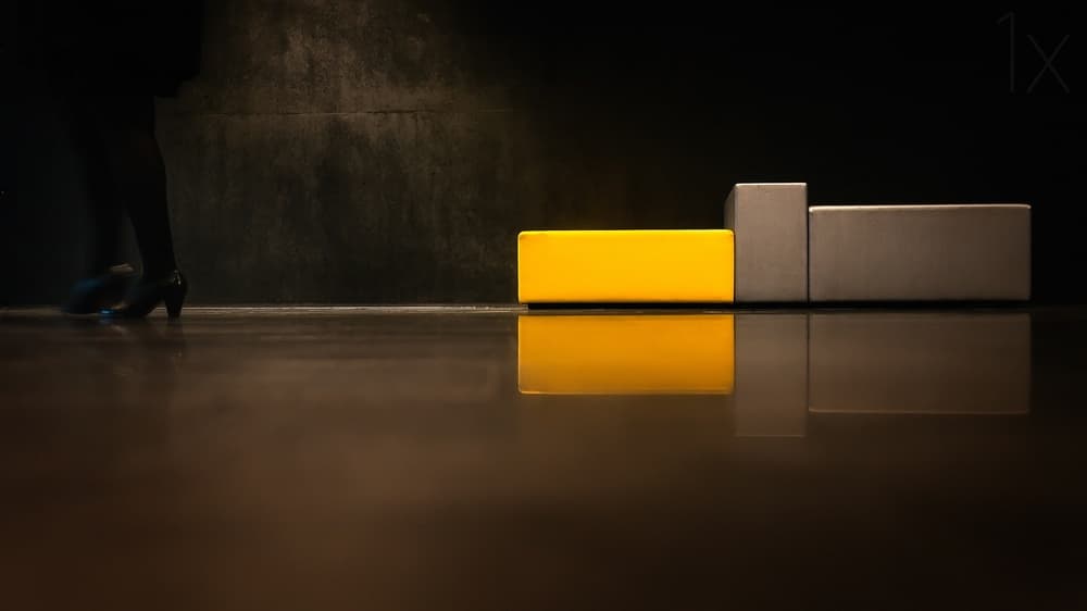 Modern Yellow Block Path by piXXelpark — canvas wall art