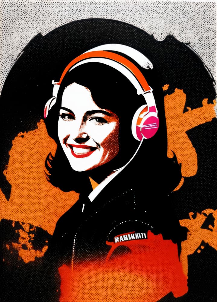 Retro Pop Art Listener by Cicero Spin — canvas wall art