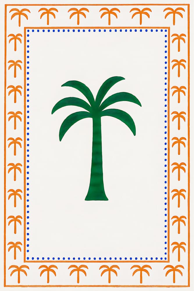 Tropical Palm Tree Border by Merel Takken — canvas wall art