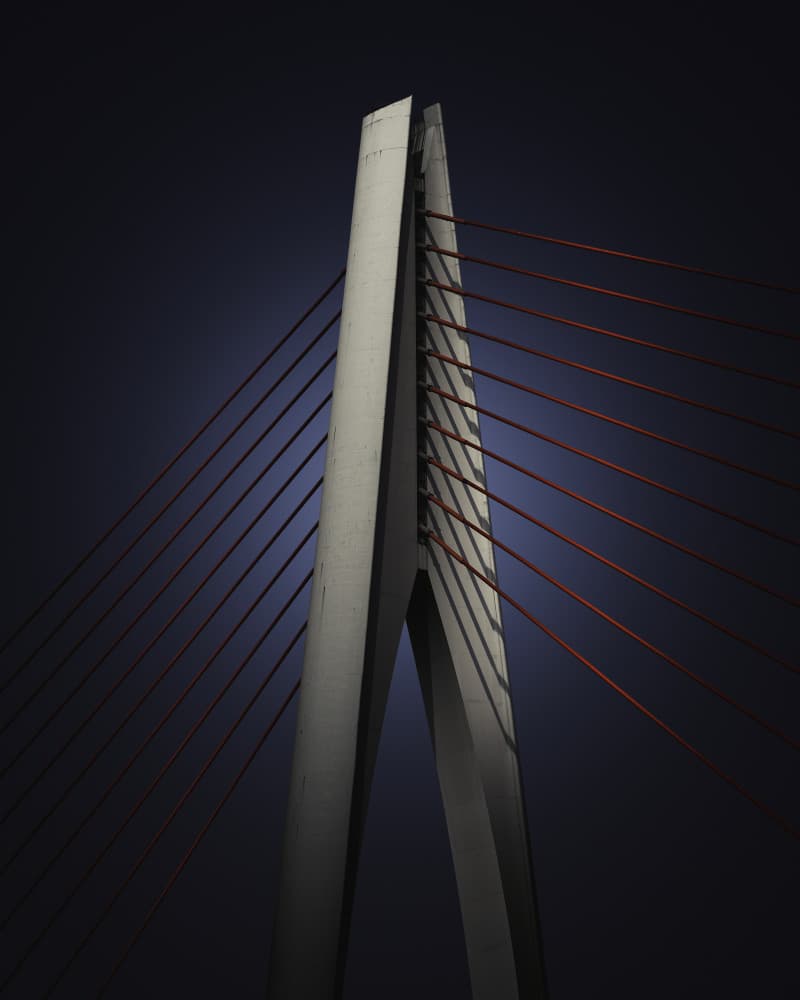Orange Cables Night by Alvin Wang — canvas wall art