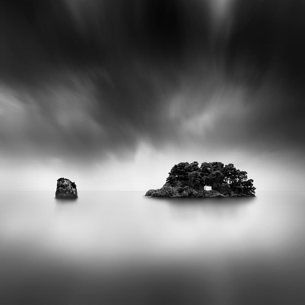 Monochrome Island Arch by George Digalakis — canvas wall art