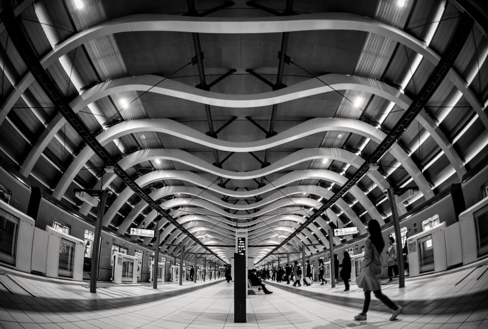 Wavy Station Architecture by YASUTOSHI HONJO — canvas wall art
